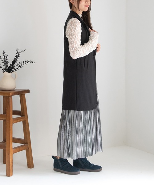 JELLY BEANS（ジェリービーンズ）の「インナーファースエードサイドゴアショートブーツ(211-57361)JELLY BEANS(ジェリービーンズ)（ブーツ・レディース・グレイッシュベージュ/ブラック系/ネイビー・S/M/L/LL）」の7枚目の写真