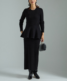 VERMEIL par iena | Peplum Rib Knit ワンピース(ワンピース)