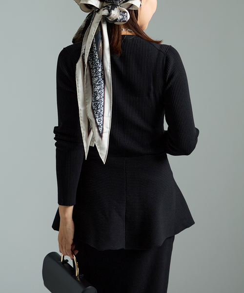 VERMEIL par iena（ヴェルメイユパーイエナ）の「Peplum Rib Knit ワンピース（ワンピース・レディース・ブラック・FREE）」の7枚目の写真
