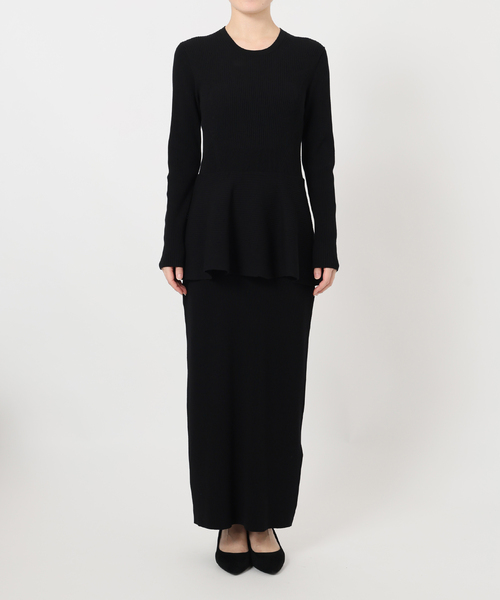 VERMEIL par iena（ヴェルメイユパーイエナ）の「Peplum Rib Knit ワンピース（ワンピース・レディース・ブラック・FREE）」の8枚目の写真