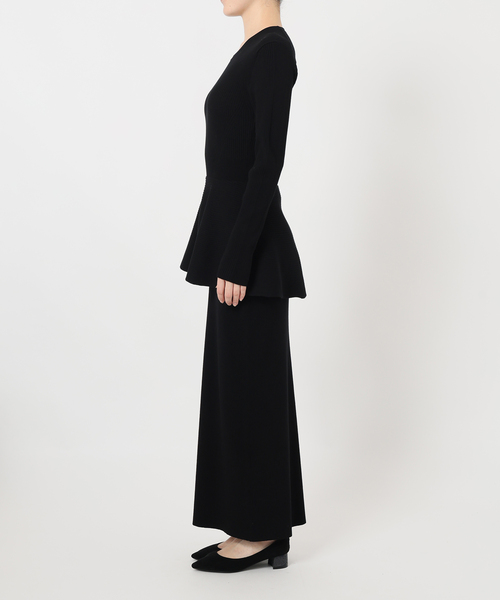 VERMEIL par iena（ヴェルメイユパーイエナ）の「Peplum Rib Knit ワンピース（ワンピース・レディース・ブラック・FREE）」の9枚目の写真