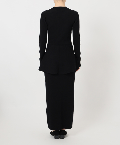 VERMEIL par iena（ヴェルメイユパーイエナ）の「Peplum Rib Knit ワンピース（ワンピース・レディース・ブラック・FREE）」の10枚目の写真