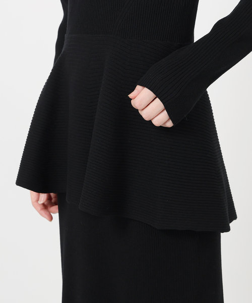 VERMEIL par iena（ヴェルメイユパーイエナ）の「Peplum Rib Knit ワンピース（ワンピース・レディース・ブラック・FREE）」の13枚目の写真