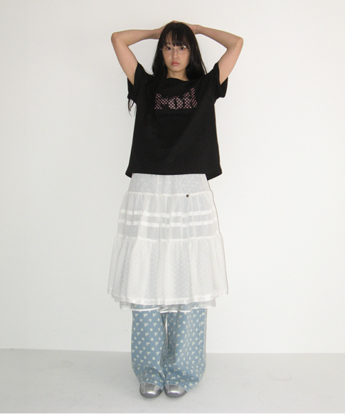 RONRON(ロンロン)の「HEART LOGO BASIC FIT T SHIRT BLACK(Tシャツ/カットソー・レディース・その他・FREE)」の3枚目の写真