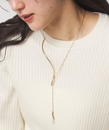 ウェーブバー＆ドロップクリア ネックレス