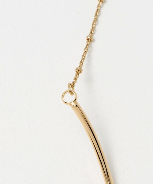 green label relaxing（グリーンレーベルリラクシング）の「ウェーブバー＆ドロップクリア ネックレス（リング・レディース・シルバー/ゴールド・FREE）」の7枚目の写真