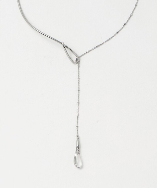 green label relaxing（グリーンレーベルリラクシング）の「ウェーブバー＆ドロップクリア ネックレス（リング・レディース・シルバー/ゴールド・FREE）」の12枚目の写真