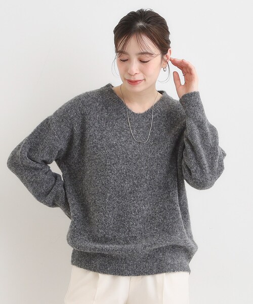 DRESKIP（ドレスキップ）の「ふわふわVネックニット（ニット/セーター・レディース・チャコールグレー/ライトベージュ/ブルー系その他/ピンク系・04/03/02/01）」の13枚目の写真