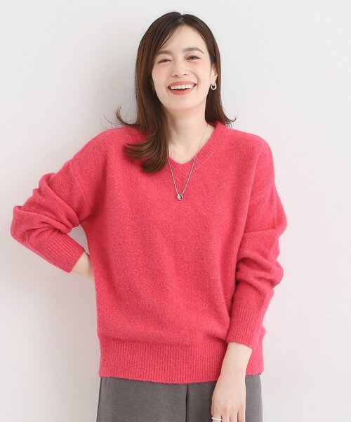 DRESKIP（ドレスキップ）の「ふわふわVネックニット（ニット/セーター・レディース・チャコールグレー/ライトベージュ/ブルー系その他/ピンク系・04/03/02/01）」の21枚目の写真