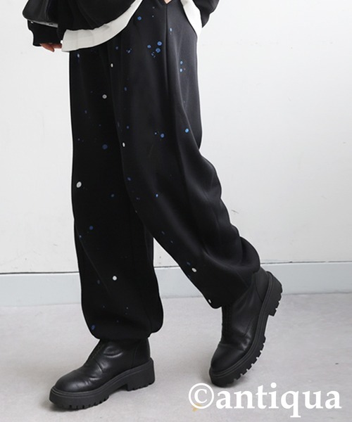 antiqua(アンティカ)の「手描き柄 裏毛スウェットパンツ(スウェットパンツ・レディース・ブラック/チャコールグレー/杢グレー・MEDIUM/LARGE)」の10枚目の写真