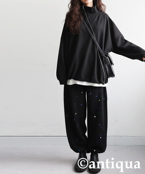 antiqua(アンティカ)の「手描き柄 裏毛スウェットパンツ(スウェットパンツ・レディース・ブラック/チャコールグレー/杢グレー・MEDIUM/LARGE)」の11枚目の写真