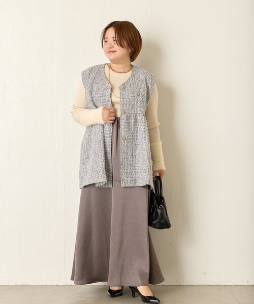 Jena espace merveilleux（ジェナ　エスパスメルヴェイユ）の「《さわゆい企画》【セレモニー/オケージョン】ツイードペプラムジレ（ベスト・レディース・ブラック/グレー・FREE）」の12枚目の写真