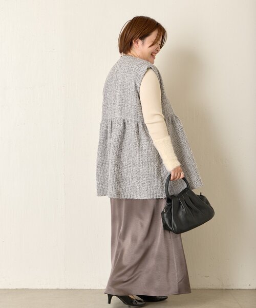 Jena espace merveilleux（ジェナ　エスパスメルヴェイユ）の「《さわゆい企画》【セレモニー/オケージョン】ツイードペプラムジレ（ベスト・レディース・ブラック/グレー・FREE）」の14枚目の写真