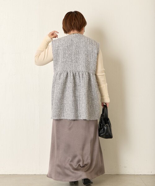 Jena espace merveilleux（ジェナ　エスパスメルヴェイユ）の「《さわゆい企画》【セレモニー/オケージョン】ツイードペプラムジレ（ベスト・レディース・ブラック/グレー・FREE）」の15枚目の写真
