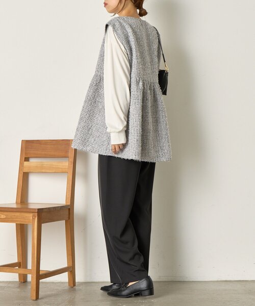 Jena espace merveilleux（ジェナ　エスパスメルヴェイユ）の「《さわゆい企画》【セレモニー/オケージョン】ツイードペプラムジレ（ベスト・レディース・ブラック/グレー・FREE）」の18枚目の写真