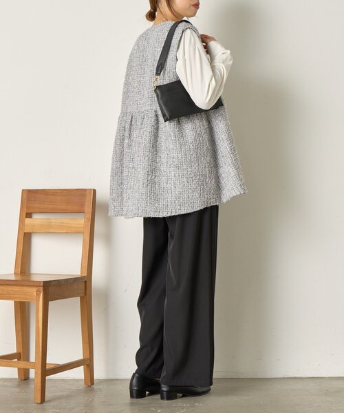 Jena espace merveilleux（ジェナ　エスパスメルヴェイユ）の「《さわゆい企画》【セレモニー/オケージョン】ツイードペプラムジレ（ベスト・レディース・ブラック/グレー・FREE）」の19枚目の写真