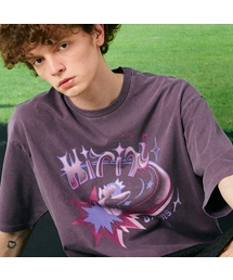 ヒースロースターピグメント半袖Tシャツ アッシュパープル