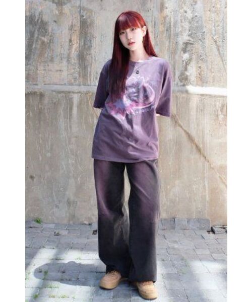 GAKKAI UNIONS(ガッカイユニオンズ)の「ヒースロースターピグメント半袖Tシャツ アッシュパープル(Tシャツ/カットソー・レディース・その他・MEDIUM/LARGE)」の8枚目の写真