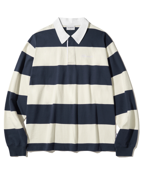 F.ILLUMINATE(フィルミネイト)の「ストライプラグビー長袖-ネイビー(Tシャツ/カットソー・レディース・その他・SMALL/MEDIUM/LARGE)」の1枚目の写真