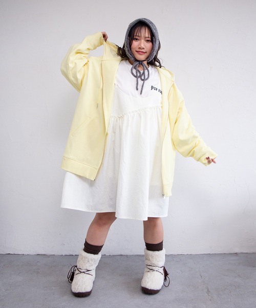 PUNYUS(プニュズ)の「PUNYUSロゴジップパーカー(パーカー・レディース・イエロー/杢グレー/スミクロ・3/1/5/4/2)」の14枚目の写真