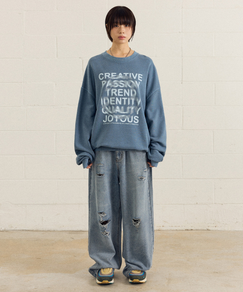 F.ILLUMINATE(フィルミネイト)の「ティアウォッシュドデニムパンツ-スカイブルー(デニムパンツ・レディース・その他・MEDIUM/LARGE/SMALL)」の4枚目の写真