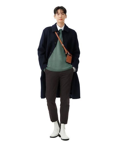MUSINSA STANDARD（ムシンサスタンダード）の「スキニーヒドゥンバンディングクロップドスラックス[ダークブラウン]（スラックス・メンズ・その他・30/26/27/28/29/31）」の9枚目の写真