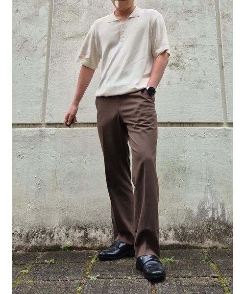 MUSINSA STANDARD（ムシンサスタンダード）の「セミワイド隠しバンディングスラックス[ブラウン]（スラックス・メンズ・その他・27/28/29/34/32/30/31/33/26/40/38/42/36）」の9枚目の写真
