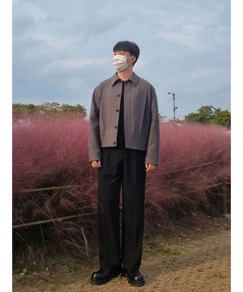 MUSINSA STANDARD（ムシンサスタンダード）の「軽量ワイド隠しバンディングスラックス[ブラック]（スラックス・メンズ・その他・42/26）」の18枚目の写真