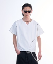 CREO STORE（クレオストア）の「Stud Short-sleeve T-shirt/スタッズショートスリーブTシャツ（Tシャツ/カットソー）」