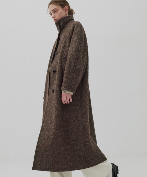 新品♡importラインボタンスタンドカラーコート ウールカシミヤビーバー スタンドカラーコート(コート)｜Paul Stuart