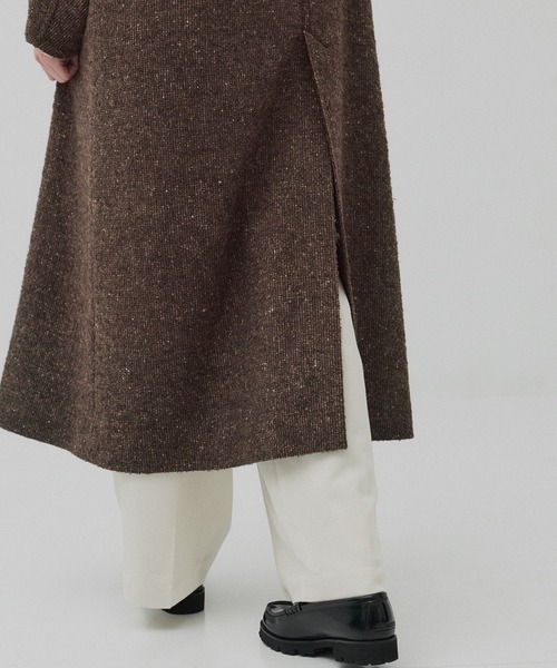 PUBLIC TOKYO（パブリックトウキョウ）の「【残りわずか】SUPER140スタンドカラーコート／ツイードスタンドコート（ステンカラーコート・レディース・ブラウン/ベージュ/ネイビー・1/2）」の15枚目の写真