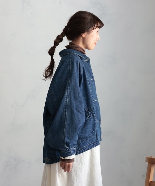 soulberry(ソウルベリー)の「陽だまりデニムジャケット(デニムジャケット・レディース・ブルー・5L/4L/3L/LL/L/M)」の20枚目の写真