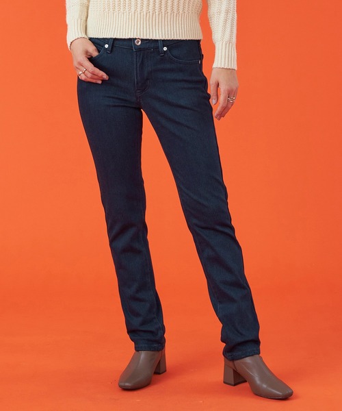 EDWIN(エドウィン)の「EDWIN LADIES 『裏起毛であったかい。』BODY FIREジャージーズスリムストレートデニムパンツ【エントリーモデル】【暖】(デニムパンツ・レディース・インディゴブルー/ダークインディゴブルー/チェック/ブラック/ブラウン・X-SMALL/SMALL/MEDIUM/LARGE)」の3枚目の写真