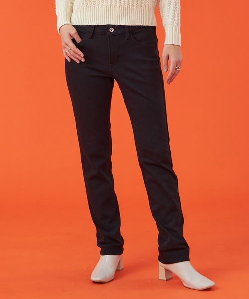EDWIN(エドウィン)の「EDWIN LADIES 『裏起毛であったかい。』BODY FIREジャージーズスリムストレートデニムパンツ【エントリーモデル】【暖】(デニムパンツ・レディース・インディゴブルー/ダークインディゴブルー/チェック/ブラック/ブラウン・X-SMALL/SMALL/MEDIUM/LARGE)」の2枚目の写真