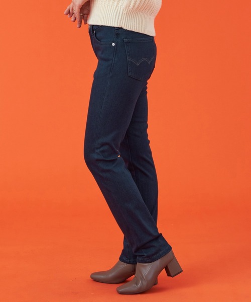 EDWIN(エドウィン)の「EDWIN LADIES 『裏起毛であったかい。』BODY FIREジャージーズスリムストレートデニムパンツ【エントリーモデル】【暖】(デニムパンツ・レディース・インディゴブルー/ダークインディゴブルー/チェック/ブラック/ブラウン・X-SMALL/SMALL/MEDIUM/LARGE)」の8枚目の写真