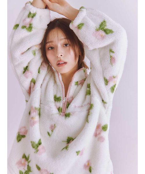 セール】ボアフリースハーフジップトップス（ルームウェア/パジャマ