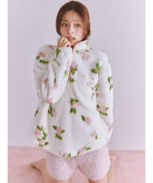 セール】ボアフリースハーフジップトップス（ルームウェア/パジャマ