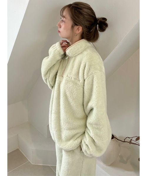 セール】ボアフリースハーフジップトップス（ルームウェア/パジャマ