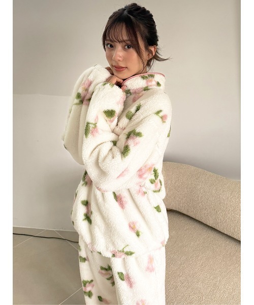 セール】ボアフリースハーフジップトップス（ルームウェア/パジャマ