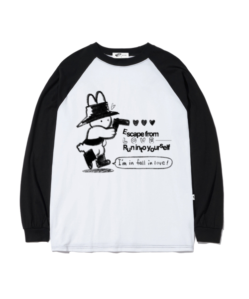 ESCAPEFROM（エスケープフロム）の「ラビットシュタープリントロングスリーブ [2カラー]（Tシャツ/カットソー・レディース・ホワイト/ブラック・MEDIUM/LARGE/SMALL）」の4枚目の写真