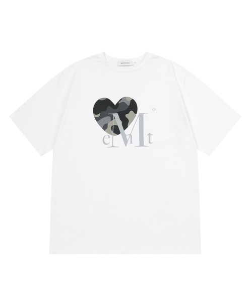 MUCENT(ムセント)の「キャニオンハートカモ半袖Tシャツ 男女共用 (4カラー)(Tシャツ/カットソー・レディース・チャコール/ブラック系/ホワイト/カーキ/ブラック/ホワイト系・XS/M/L)」の2枚目の写真