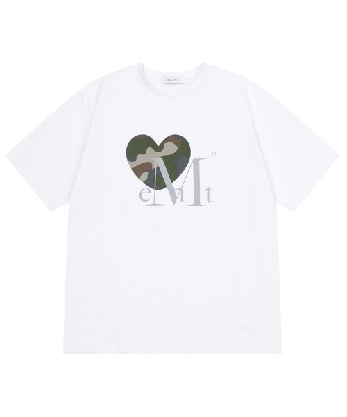 MUCENT(ムセント)の「キャニオンハートカモ半袖Tシャツ 男女共用 (4カラー)(Tシャツ/カットソー・レディース・チャコール/ブラック系/ホワイト/カーキ/ブラック/ホワイト系・XS/M/L)」の1枚目の写真