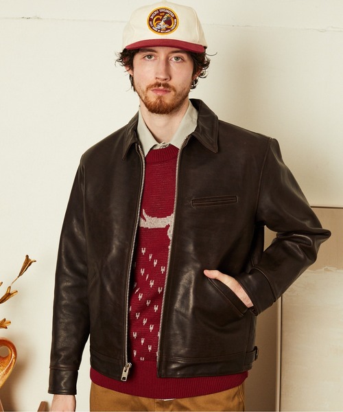 Schott/ショット/SPECIAL LEATHER TRACKER JACKET/スペシャル レザー