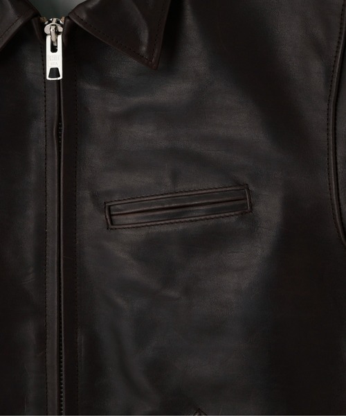 Schott(ショット)の「Schott/ショット/SPECIAL LEATHER TRACKER JACKET/スペシャル レザー トラッカージャケット(ライダースジャケット・メンズ・ブラック・36/38/40/42)」の4枚目の写真