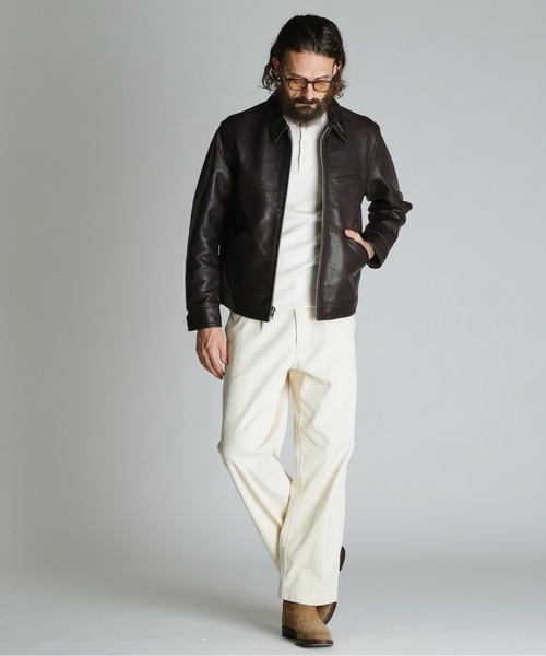 Schott(ショット)の「Schott/ショット/SPECIAL LEATHER TRACKER JACKET/スペシャル レザー トラッカージャケット(ライダースジャケット・メンズ・ブラック・36/38/40/42)」の14枚目の写真