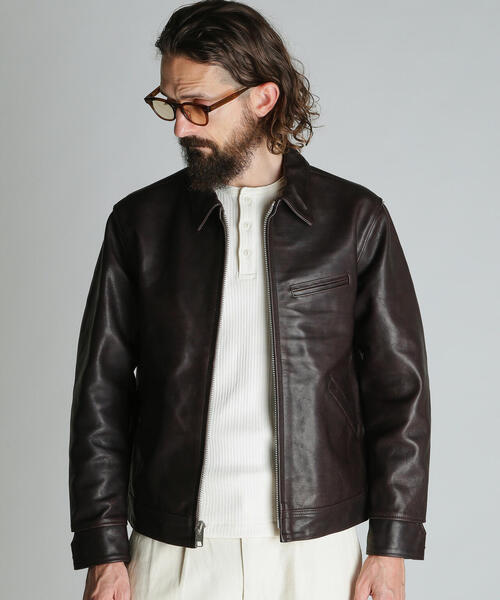 Schott/ショット/SPECIAL LEATHER TRACKER JACKET/スペシャル レザー