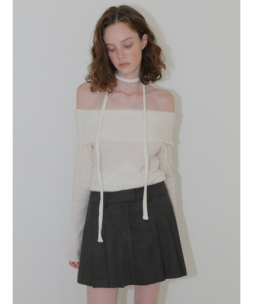 ETMON(エトモン)の「Tie Off Shoulder T-Shirt, Ivory(Tシャツ/カットソー・レディース・その他・F)」の8枚目の写真