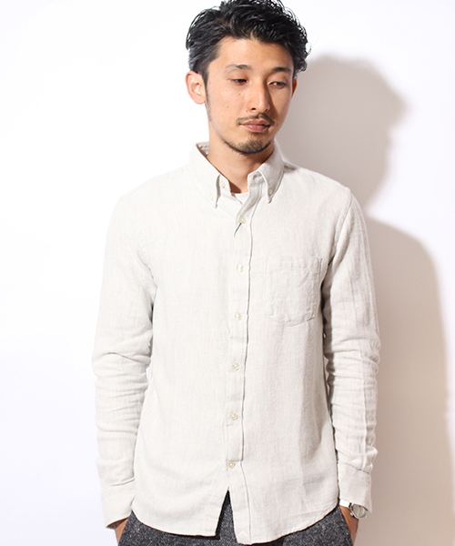 CIAOPANIC TYPY（チャオパニックティピー）の「【全１１柄】起毛ツイルボタンダウンシャツ（シャツ/ブラウス・メンズ・グレー/ブルー/ネイビー/ホワイト・LARGE/MEDIUM/SMALL）」の2枚目の写真