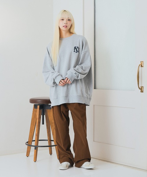 SAVIER(サビアー)の「【SAVIER:サビアー】【同デザインの商品とセットアップ可能】NY ロゴ刺繍 ルーズスウェット バルーンスリーブ 立体ロゴ ユニセックス(スウェット・メンズ・杢グレー/ネイビー/ブラック・MEDIUM/LARGE)」の19枚目の写真