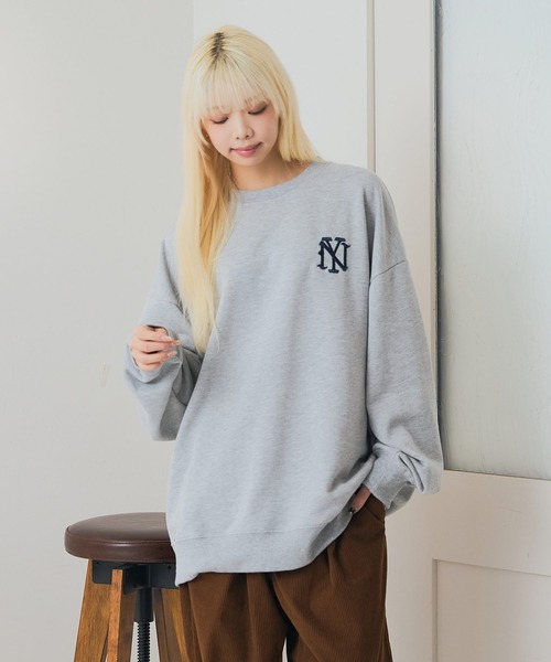 SAVIER(サビアー)の「【SAVIER:サビアー】【同デザインの商品とセットアップ可能】NY ロゴ刺繍 ルーズスウェット バルーンスリーブ 立体ロゴ ユニセックス(スウェット・メンズ・杢グレー/ネイビー/ブラック・MEDIUM/LARGE)」の22枚目の写真